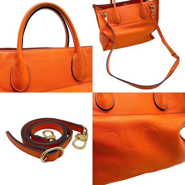 z1335 10 c Gucci Leather Shoulder Bag Orange