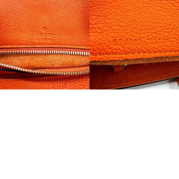 z1335 14 c Gucci Leather Shoulder Bag Orange