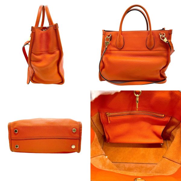 z1335 2 c Gucci Leather Shoulder Bag Orange