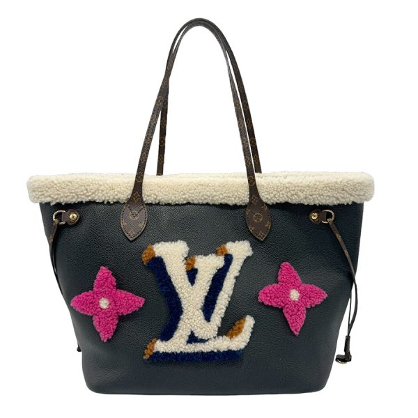 z1336 1 Louis Vuitton Neverfull MM Tote Bag Black Multicolor