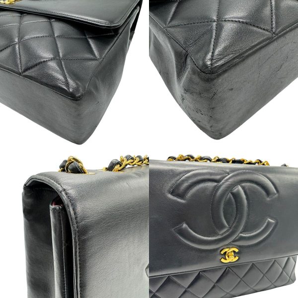 z1344 6 c Chanel Matelasse Coco Mark Leather Shoulder Bag Black