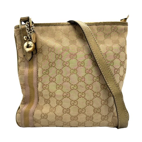 z1375 1 Gucci GG Canvas Shoulder Bag Brown