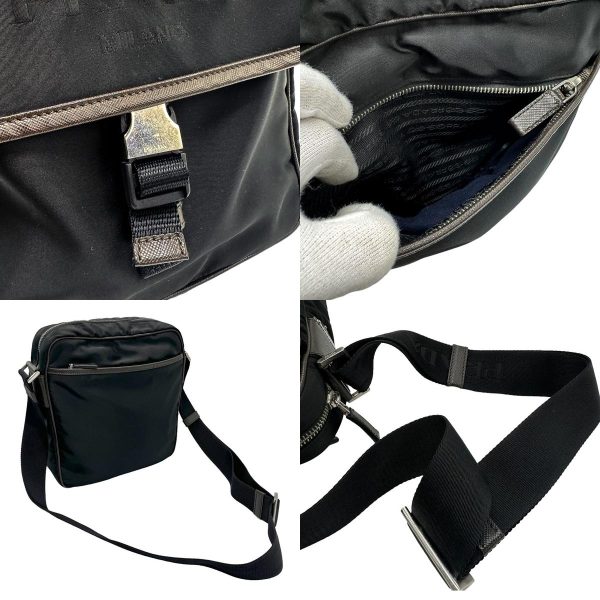 z1409 10 c Prada Nylon Crossbody Shoulder Bag Black