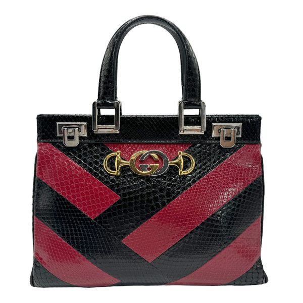 z1471 1 Gucci Zumi Python Shoulder Bag Black