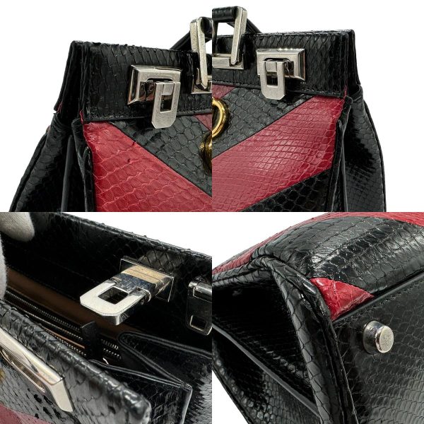 z1471 6 c Gucci Zumi Python Shoulder Bag Black