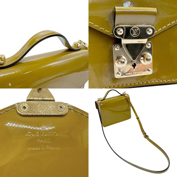 z1475 10 c Louis Vuitton Monogram Vernis Monceau BB Shoulder Bag Vernis Olive