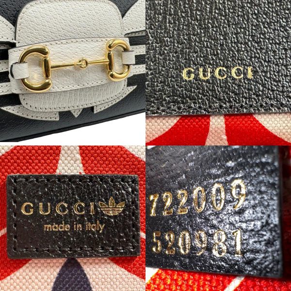 z1495 14 c Gucci X Adidas Leather Crossbody Shoulder Bag Black