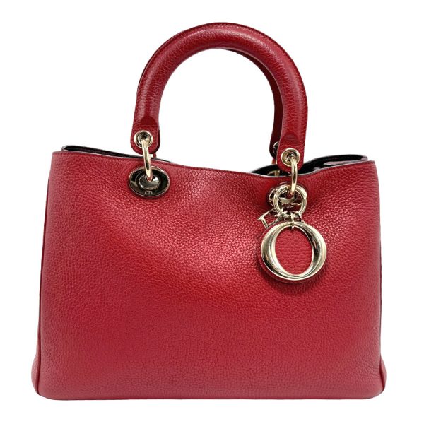 z1506 1 Christian Dior Diorissimo Shoulder Bag Leather Red