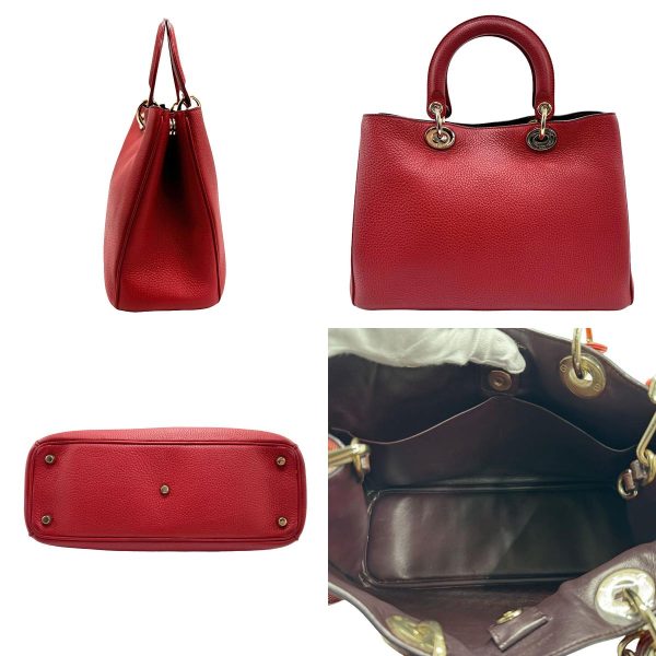 z1506 2 c Christian Dior Diorissimo Shoulder Bag Leather Red