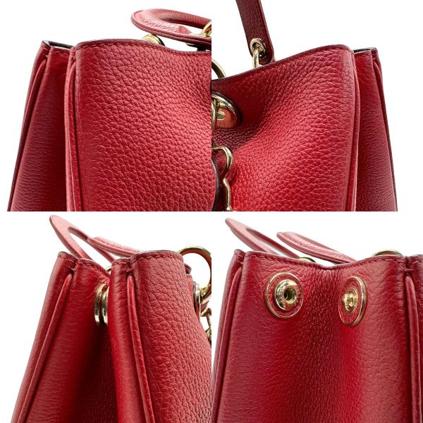 z1506 6 c Christian Dior Diorissimo Shoulder Bag Leather Red