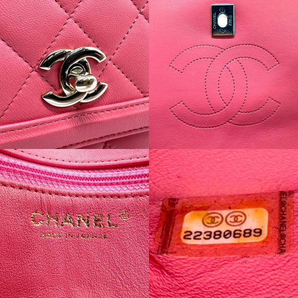 z1519 11 c Chanel Lambskin Shoulder Bag Pink