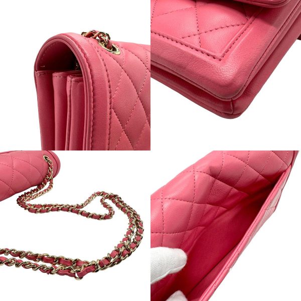 z1519 7 c Chanel Lambskin Shoulder Bag Pink