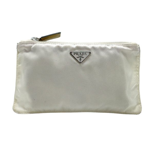 z1523 1 Prada Nylon Pouch White