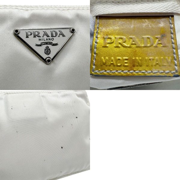 z1523 11 c Prada Nylon Pouch White