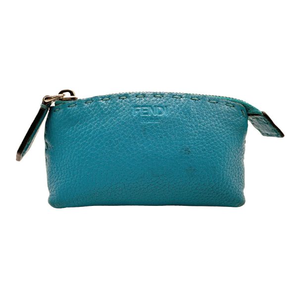 z1534 1 Fendi Leather Pouch Green Blue