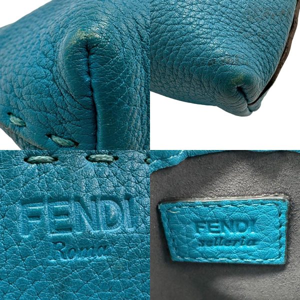 z1534 10 c Fendi Leather Pouch Green Blue