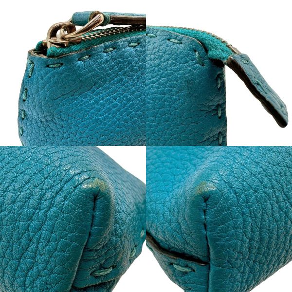 z1534 6 c Fendi Leather Pouch Green Blue