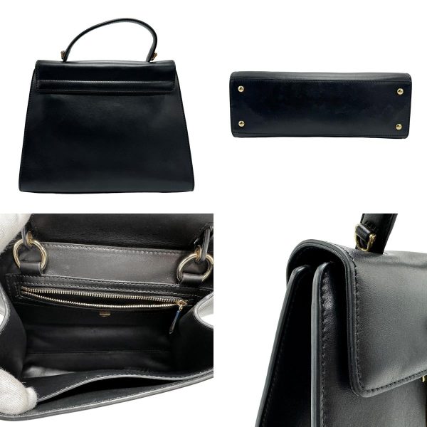 z1547 3 c Salvatore Ferragamo Handbag Shoulder Bag Gancini Leather Black