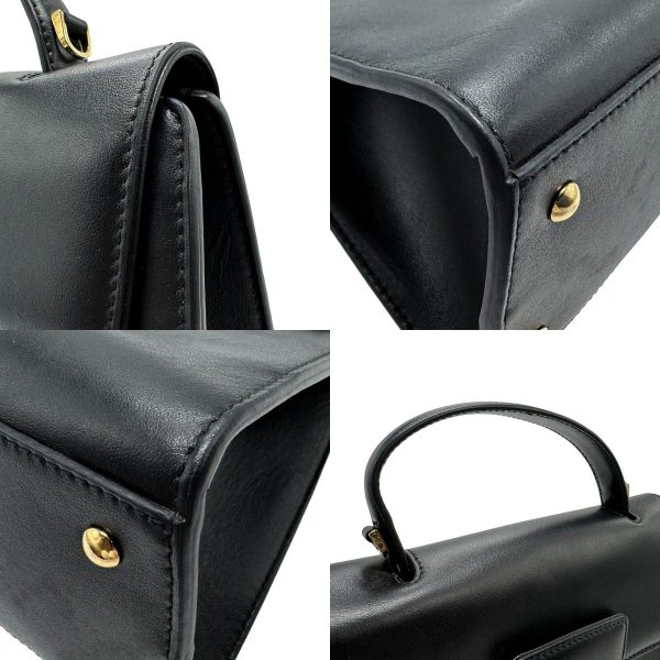 z1547 7 c Salvatore Ferragamo Handbag Shoulder Bag Gancini Leather Black