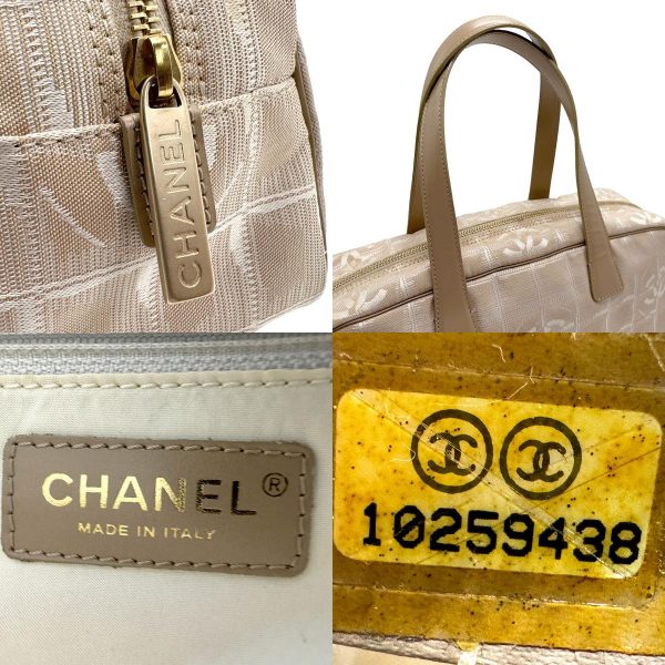 z1551 10 c Chanel New Travel Line Nylon Handbag Beige