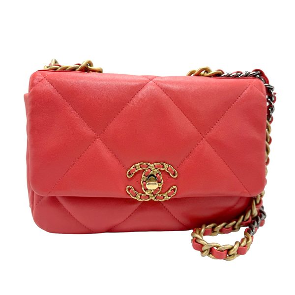 z1552 1 Chanel 19 Leather Crossbody Shoulder Bag Pink