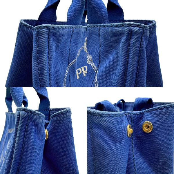 z1592 6 c Prada Canapa Canvas Handbag Blue