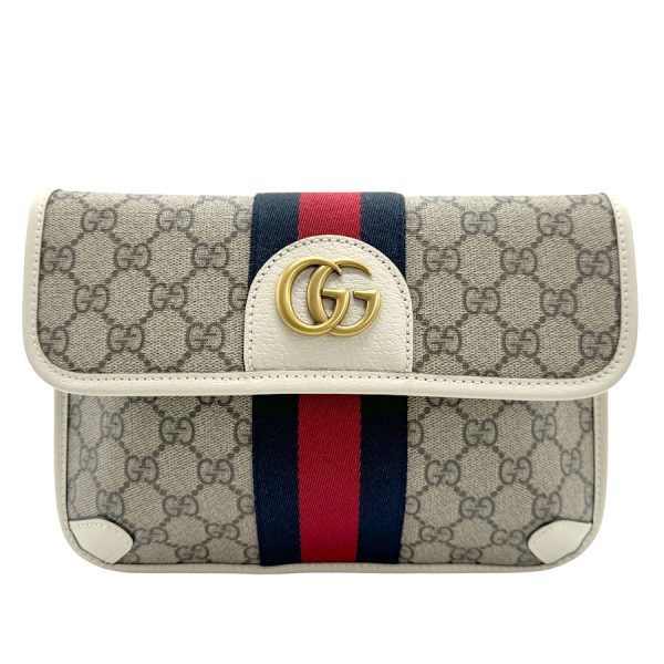 z1642 1 Gucci Ophidia GG Supreme Canvas Waist Bag Brown