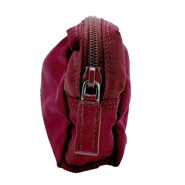 z1647 2 Prada Nylon Cosmetic Pouch Wine Red