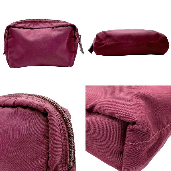 z1647 3 c Prada Nylon Cosmetic Pouch Wine Red