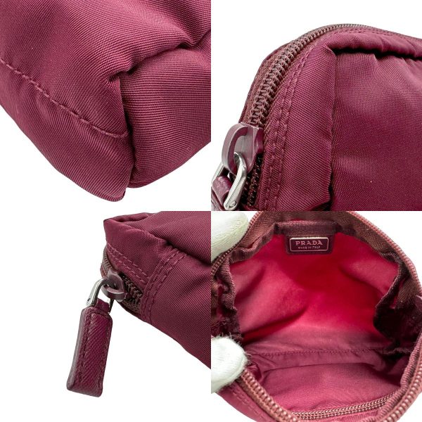 z1647 7 c Prada Nylon Cosmetic Pouch Wine Red