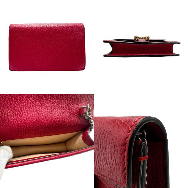 z1670 3 c Gucci Dionysus Leather Shoulder Bag Red