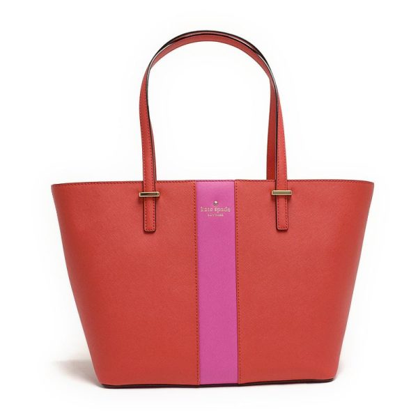 000000001674 Kate Spade Leather Tote Bag Red