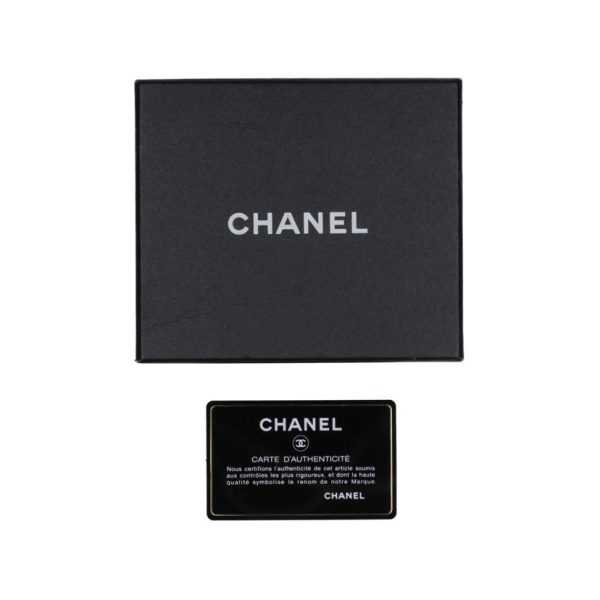 00042 7 Chanel Cambon Line Gamaguchi Wallet Black Coco Mark White