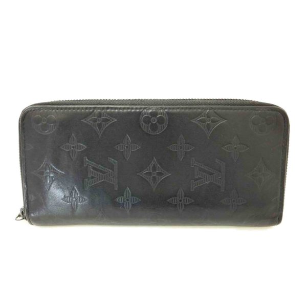 00072 1 Louis Vuitton Zippy Wallet Vertical Monogram Shadow Wallet Black