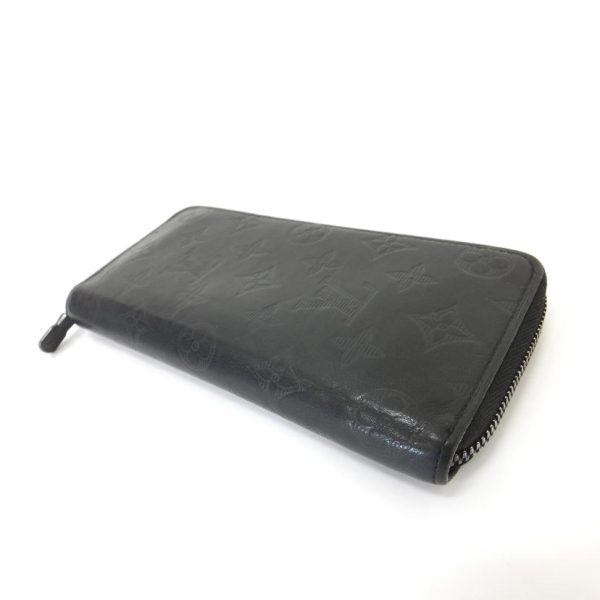 00072 3 Louis Vuitton Zippy Wallet Vertical Monogram Shadow Wallet Black