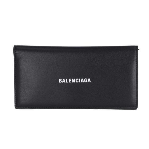 00097 1 Balenciaga Leather Fold Wallet Bag Black