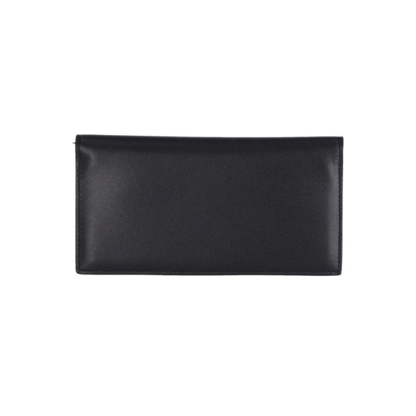 00097 2 Balenciaga Leather Fold Wallet Bag Black