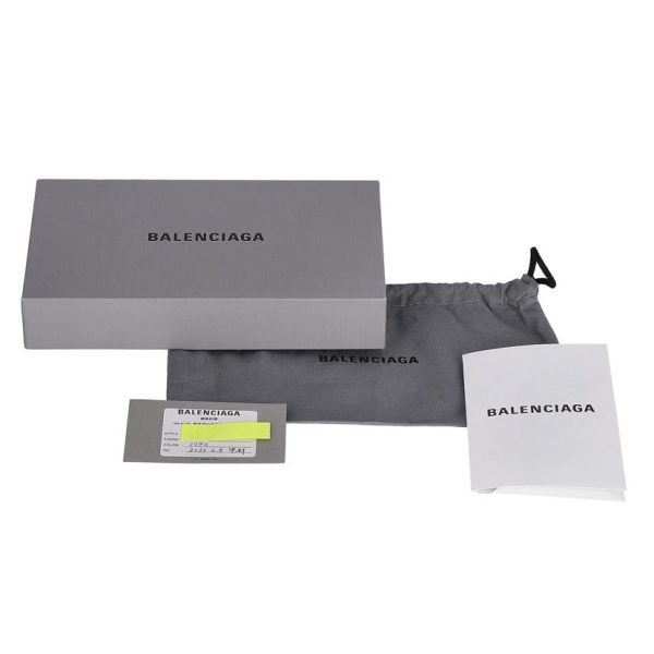 00097 6 Balenciaga Leather Fold Wallet Bag Black