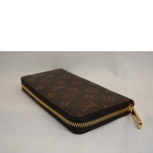 00099 3 Louis Vuitton Zippy Wallet Bag Monogram Coquelicot