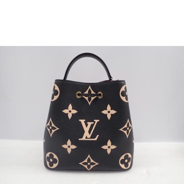 00199 2 Louis Vuitton Neonoe MM Bag Black Beige