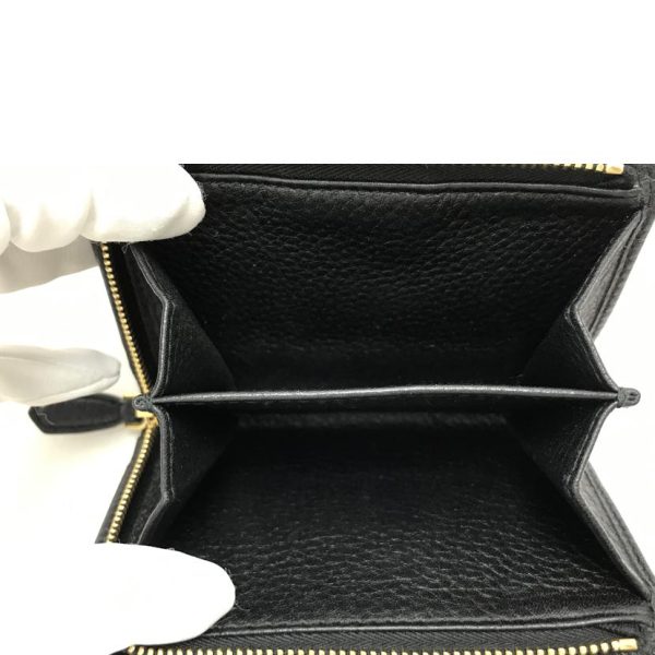 00202 4 Prada Saffiano Metal Bi Fold Wallet Bag Black