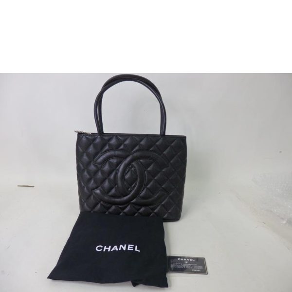 00202 7 Chanel Cocomark Reproduction Tote Bag Caviar Skin Silver