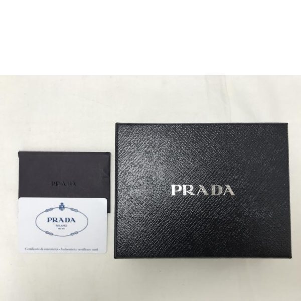 00202 8 Prada Saffiano Metal Bi Fold Wallet Bag Black