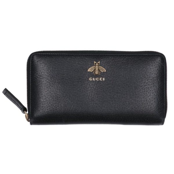 00212 1 Gucci Animalier Leather Zip Around Wallet