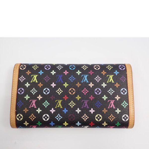 00226 3 Louis Vuitton Porte Tresor Monogram Multicolor Wallet Bag Brown