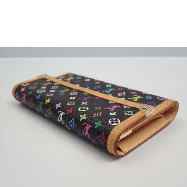 00226 4 Louis Vuitton Porte Tresor Monogram Multicolor Wallet Bag Brown