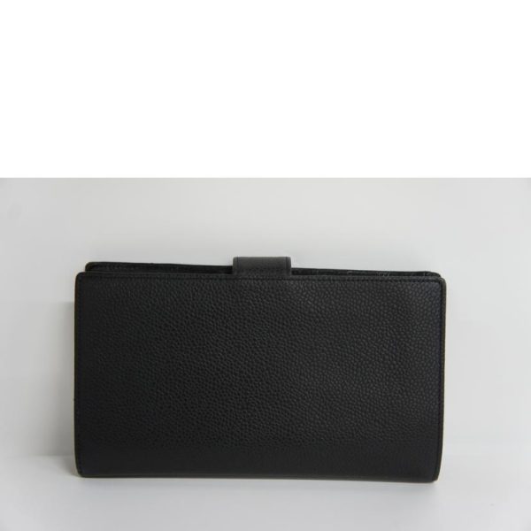 00297 2 Chanel Caviar Long Wallet Bag Black