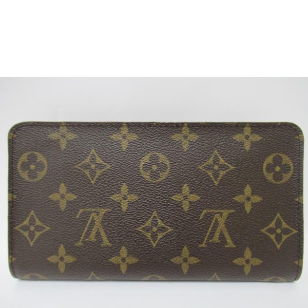 00325 2 Louis Vuitton Porte Monet Zip Monogram Wallet Bag Brown