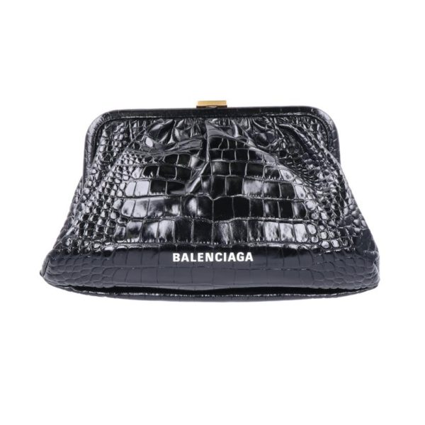 00402 1 Balenciaga Leather Shoulder Bag Black