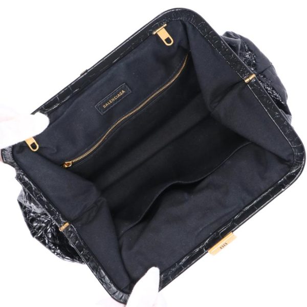 00402 5 Balenciaga Leather Shoulder Bag Black